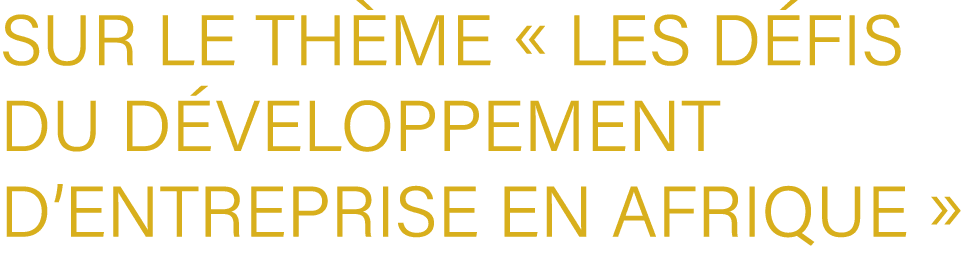 sur le th me « Les d fis du d veloppement d’entreprise en Afrique »