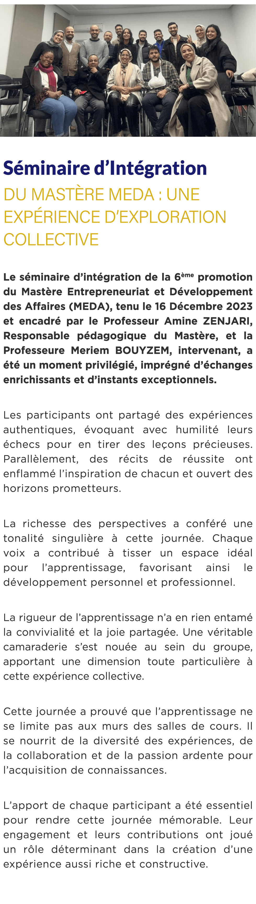  ￼ S minaire d’Int gration du Mast re MEDA : Une exp rience d’exploration collective Le s minaire d’int gration de la...