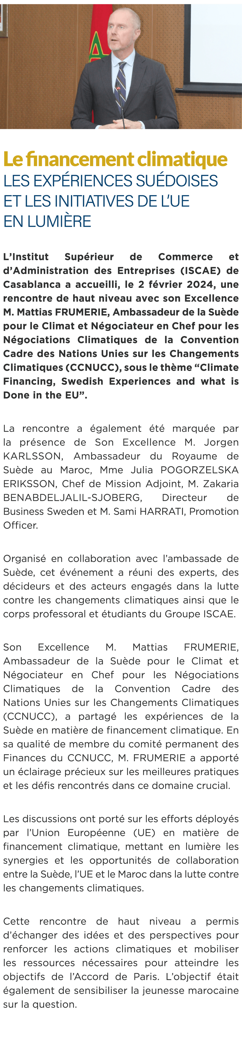  ￼ Le financement climatique les exp riences su doises et les initiatives de l’UE en lumi re L’Institut Sup rieur de ...