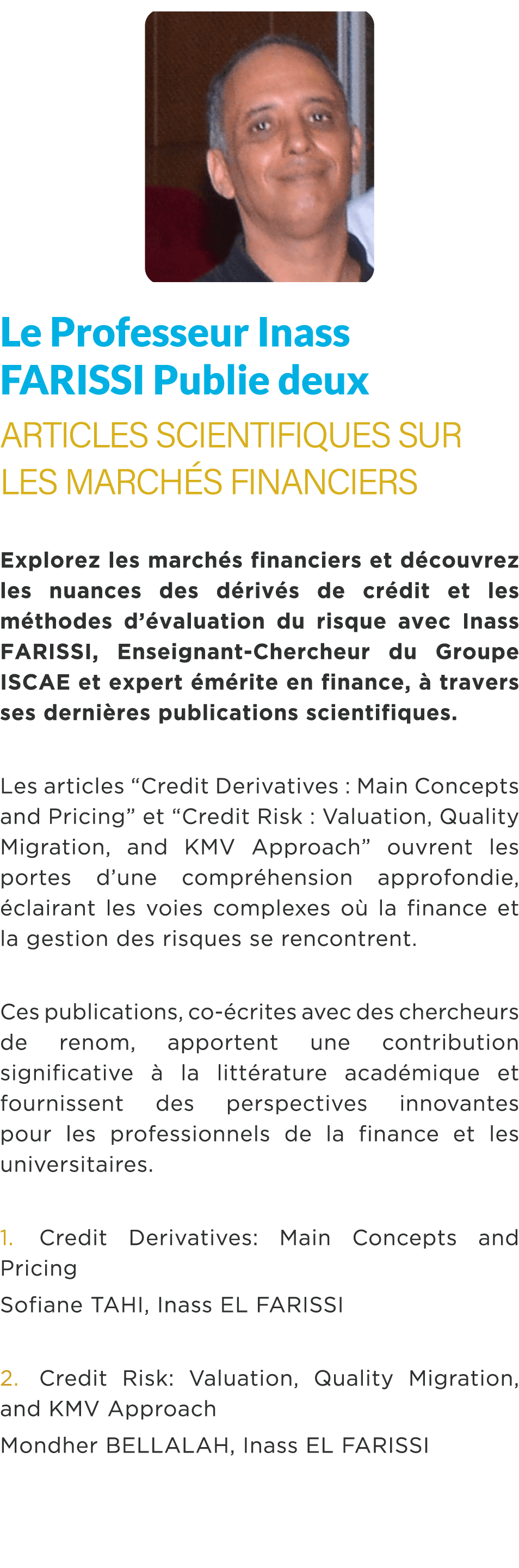  ￼ Le Professeur Inass FARISSI Publie deux Articles Scientifiques sur les March s Financiers Explorez les march s fin...
